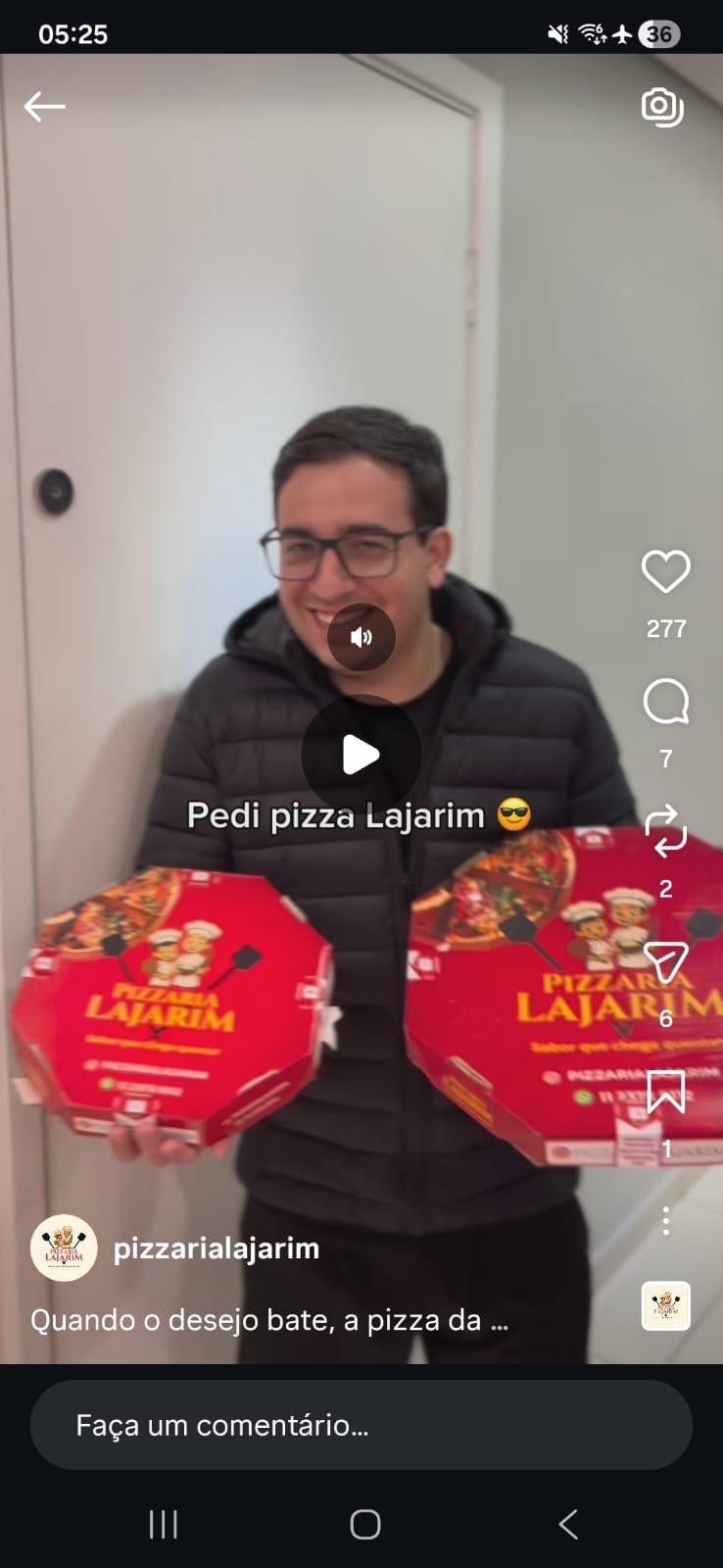 Reels Instagram Pizzaria Lajarim